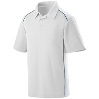 Augusta Sportswear Winning Streak Polo in White/Navy  -Part of the Adult, Adult-Polos, Polos, Augusta-Products, Shirts product lines at KanaleyCreations.com