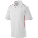 Augusta Sportswear Winning Streak Polo in White/Red  -Part of the Adult, Adult-Polos, Polos, Augusta-Products, Shirts product lines at KanaleyCreations.com