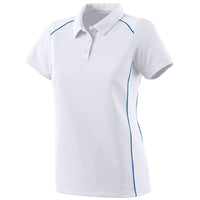 Augusta Sportswear Ladies Winning Streak Polo in White/Royal  -Part of the Ladies, Ladies-Polo, Polos, Augusta-Products, Shirts product lines at KanaleyCreations.com