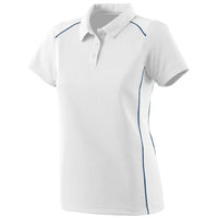 Augusta Sportswear Ladies Winning Streak Polo in White/Navy  -Part of the Ladies, Ladies-Polo, Polos, Augusta-Products, Shirts product lines at KanaleyCreations.com