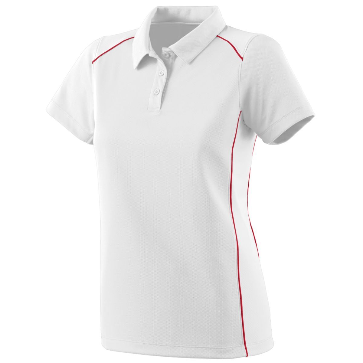 Augusta Sportswear Ladies Winning Streak Polo in White/Red  -Part of the Ladies, Ladies-Polo, Polos, Augusta-Products, Shirts product lines at KanaleyCreations.com