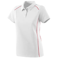 Augusta Sportswear Ladies Winning Streak Polo in White/Red  -Part of the Ladies, Ladies-Polo, Polos, Augusta-Products, Shirts product lines at KanaleyCreations.com