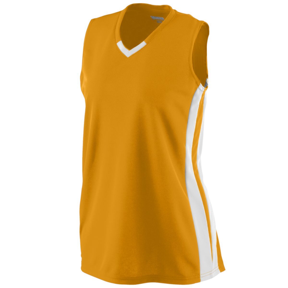 Augusta Sportswear Ladies Wicking Mesh Powerhouse Jersey in Gold/White  -Part of the Ladies, Ladies-Jersey, Augusta-Products, Softball, Shirts product lines at KanaleyCreations.com