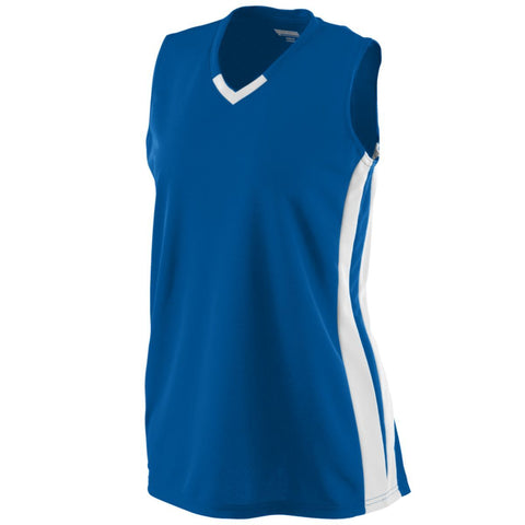 Augusta Sportswear Ladies Wicking Mesh Powerhouse Jersey in Royal/White  -Part of the Ladies, Ladies-Jersey, Augusta-Products, Softball, Shirts product lines at KanaleyCreations.com