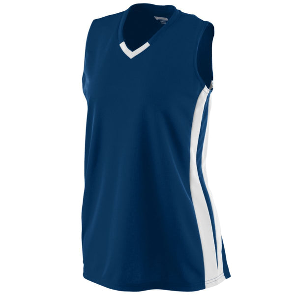 Augusta Sportswear Girls Wicking Mesh Powerhouse Jersey in Navy/White  -Part of the Girls, Augusta-Products, Softball, Girls-Jersey, Shirts product lines at KanaleyCreations.com