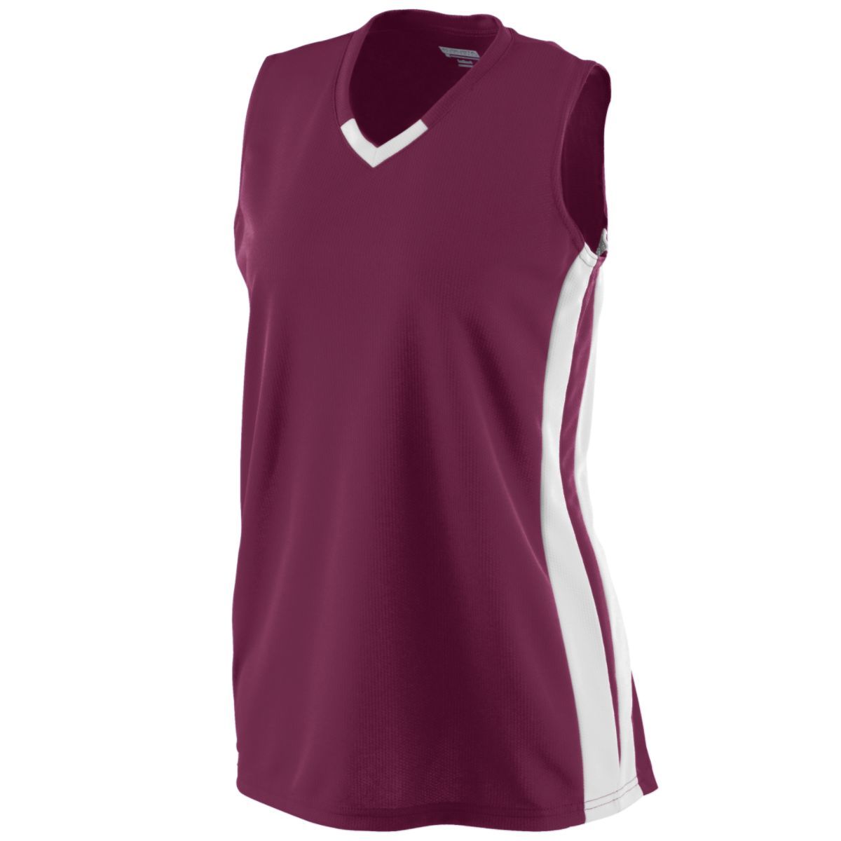 Augusta Sportswear Girls Wicking Mesh Powerhouse Jersey in Maroon/White  -Part of the Girls, Augusta-Products, Softball, Girls-Jersey, Shirts product lines at KanaleyCreations.com