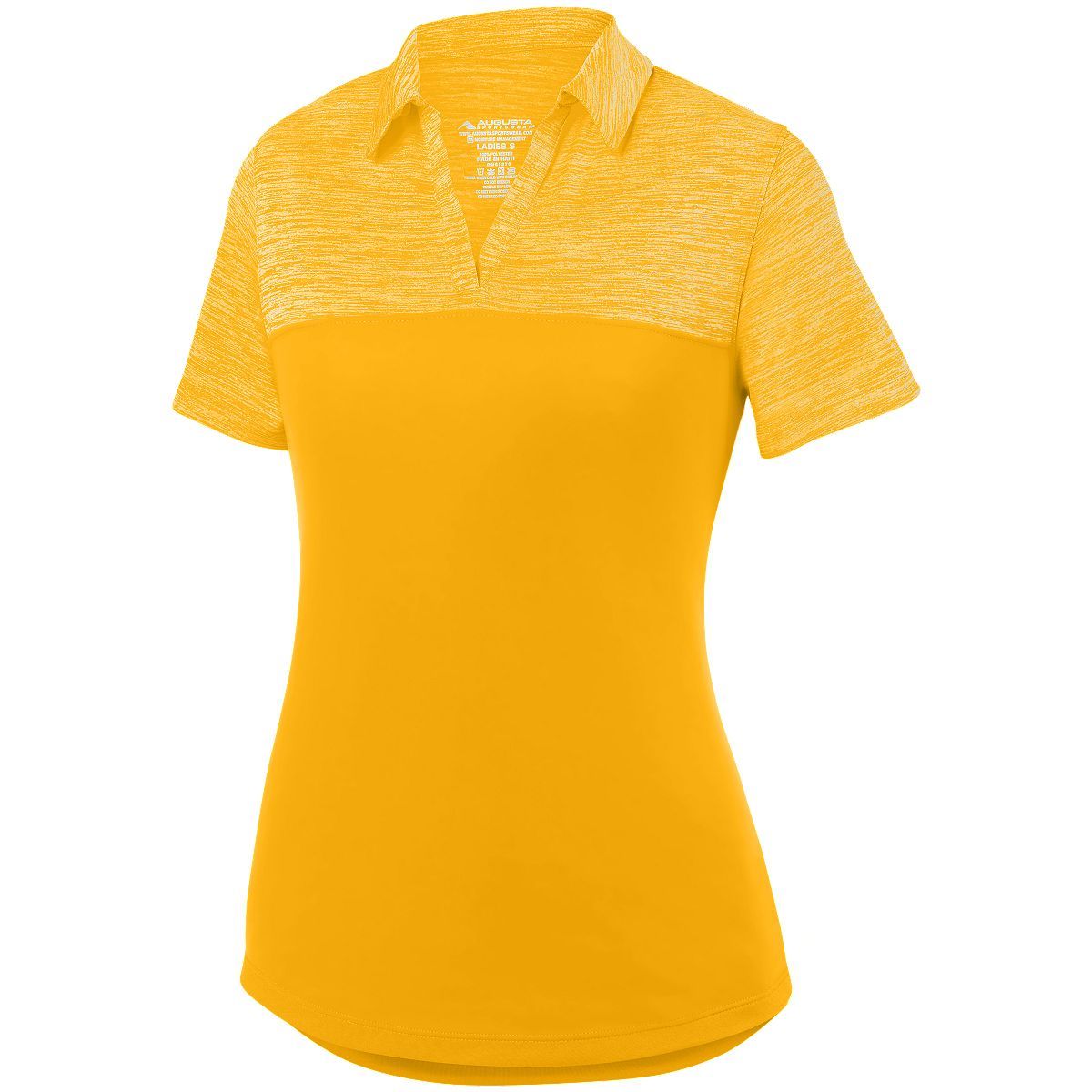 Augusta Sportswear Ladies Shadow Tonal Heather Polo in Gold  -Part of the Ladies, Ladies-Polo, Polos, Augusta-Products, Shirts, Tonal-Fleece-Collection product lines at KanaleyCreations.com