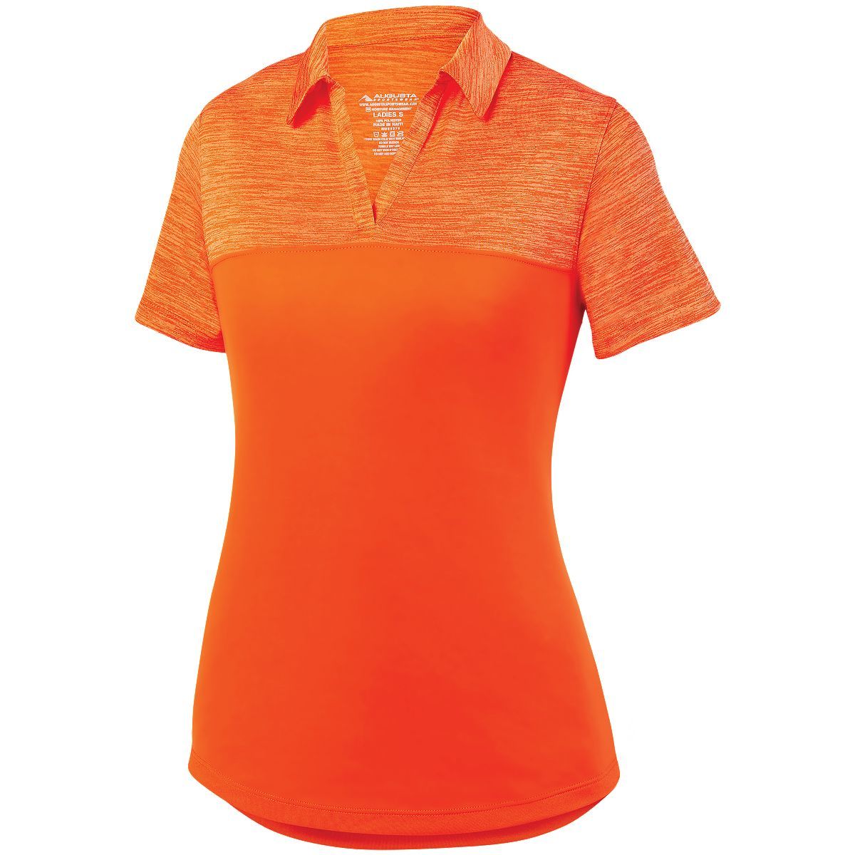 Augusta Sportswear Ladies Shadow Tonal Heather Polo in Orange  -Part of the Ladies, Ladies-Polo, Polos, Augusta-Products, Shirts, Tonal-Fleece-Collection product lines at KanaleyCreations.com