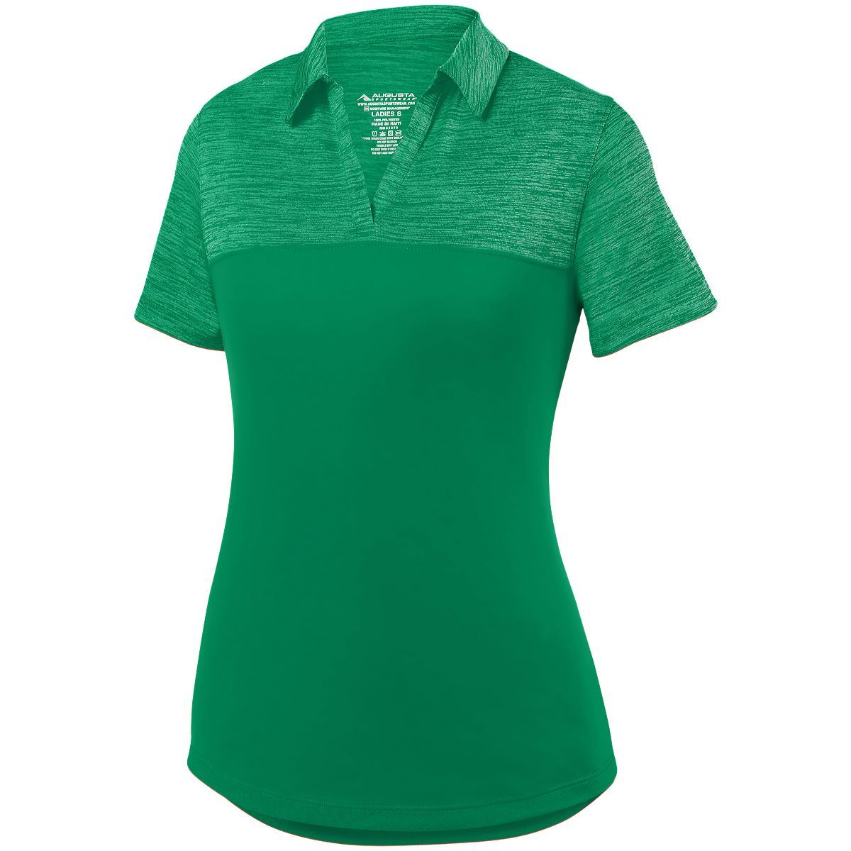 Augusta Sportswear Ladies Shadow Tonal Heather Polo in Kelly  -Part of the Ladies, Ladies-Polo, Polos, Augusta-Products, Shirts, Tonal-Fleece-Collection product lines at KanaleyCreations.com
