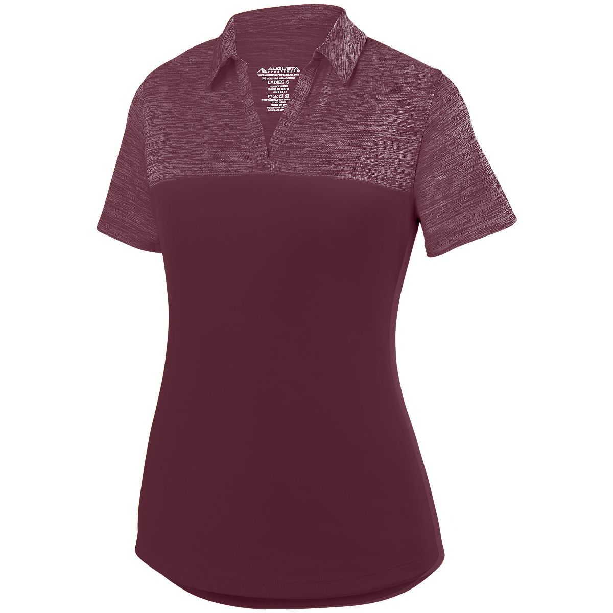 Augusta Sportswear Ladies Shadow Tonal Heather Polo in Maroon  -Part of the Ladies, Ladies-Polo, Polos, Augusta-Products, Shirts, Tonal-Fleece-Collection product lines at KanaleyCreations.com