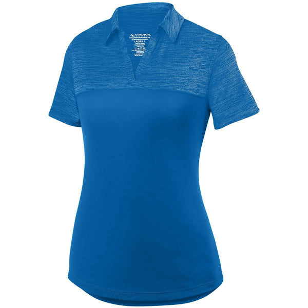 Augusta Sportswear Ladies Shadow Tonal Heather Polo in Royal  -Part of the Ladies, Ladies-Polo, Polos, Augusta-Products, Shirts, Tonal-Fleece-Collection product lines at KanaleyCreations.com