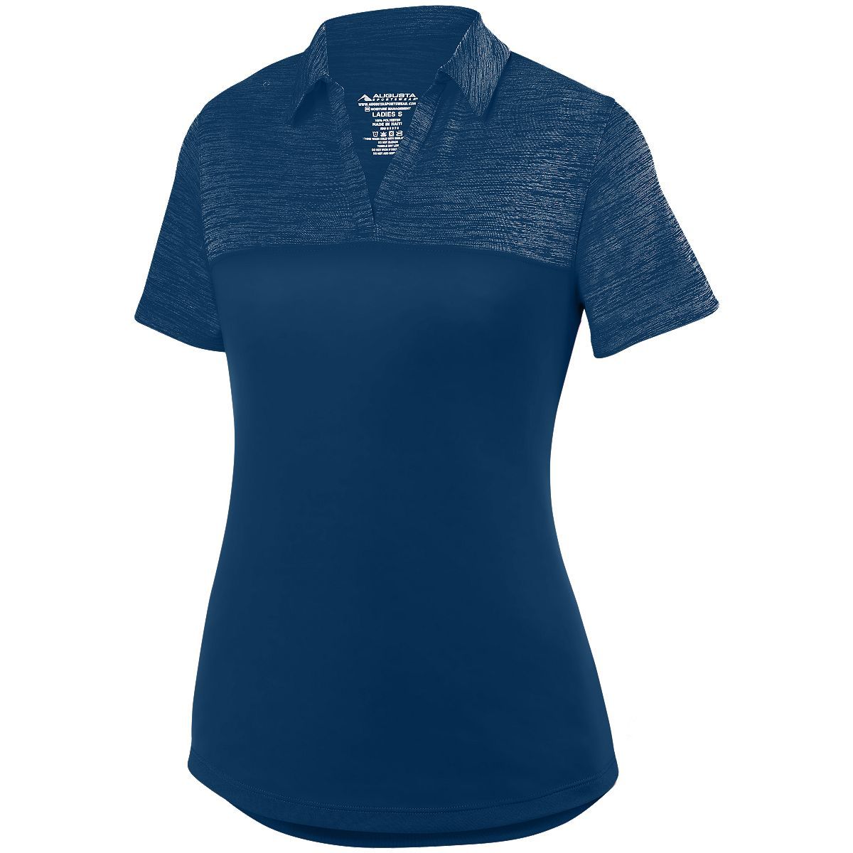 Augusta Sportswear Ladies Shadow Tonal Heather Polo in Navy  -Part of the Ladies, Ladies-Polo, Polos, Augusta-Products, Shirts, Tonal-Fleece-Collection product lines at KanaleyCreations.com