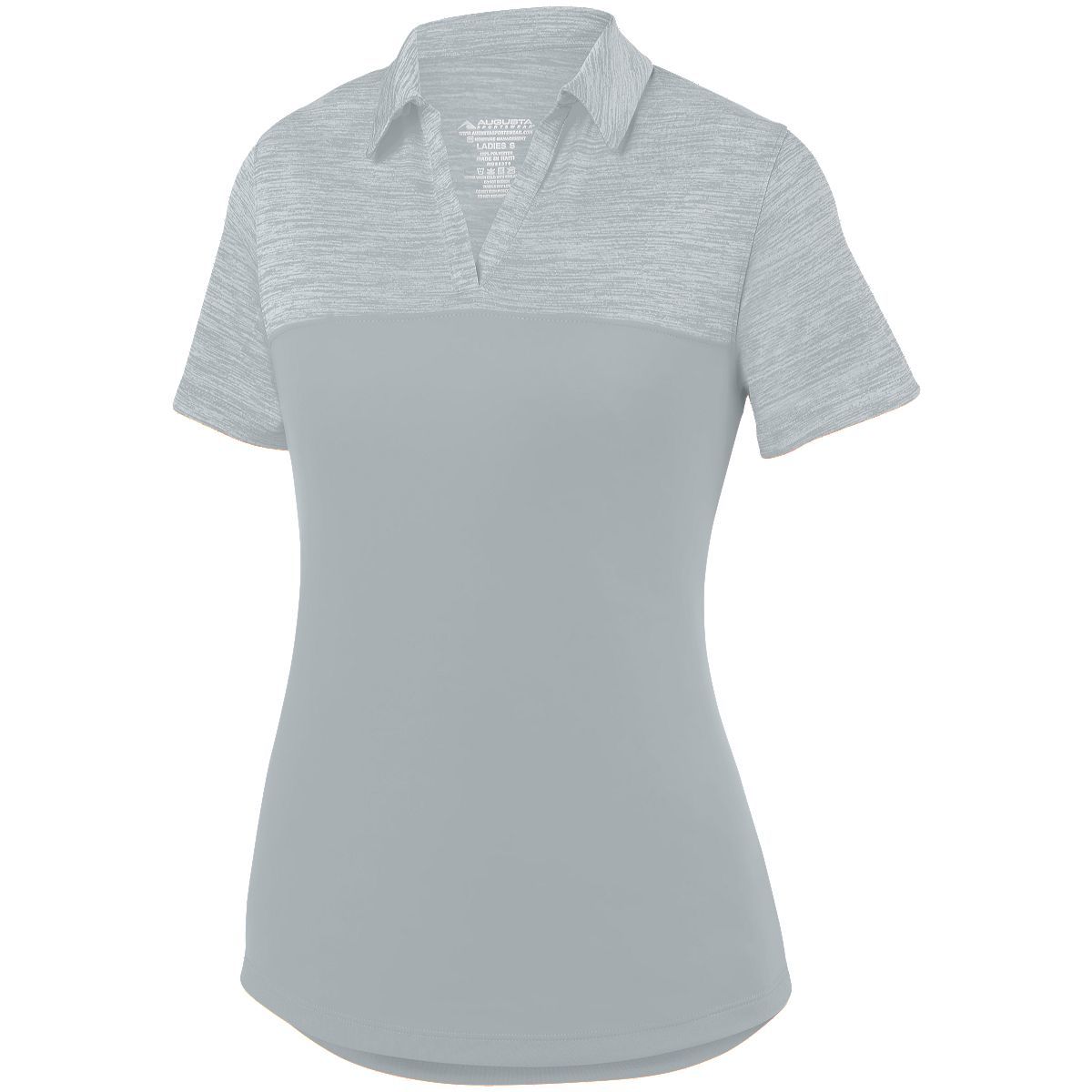 Augusta Sportswear Ladies Shadow Tonal Heather Polo in Silver  -Part of the Ladies, Ladies-Polo, Polos, Augusta-Products, Shirts, Tonal-Fleece-Collection product lines at KanaleyCreations.com