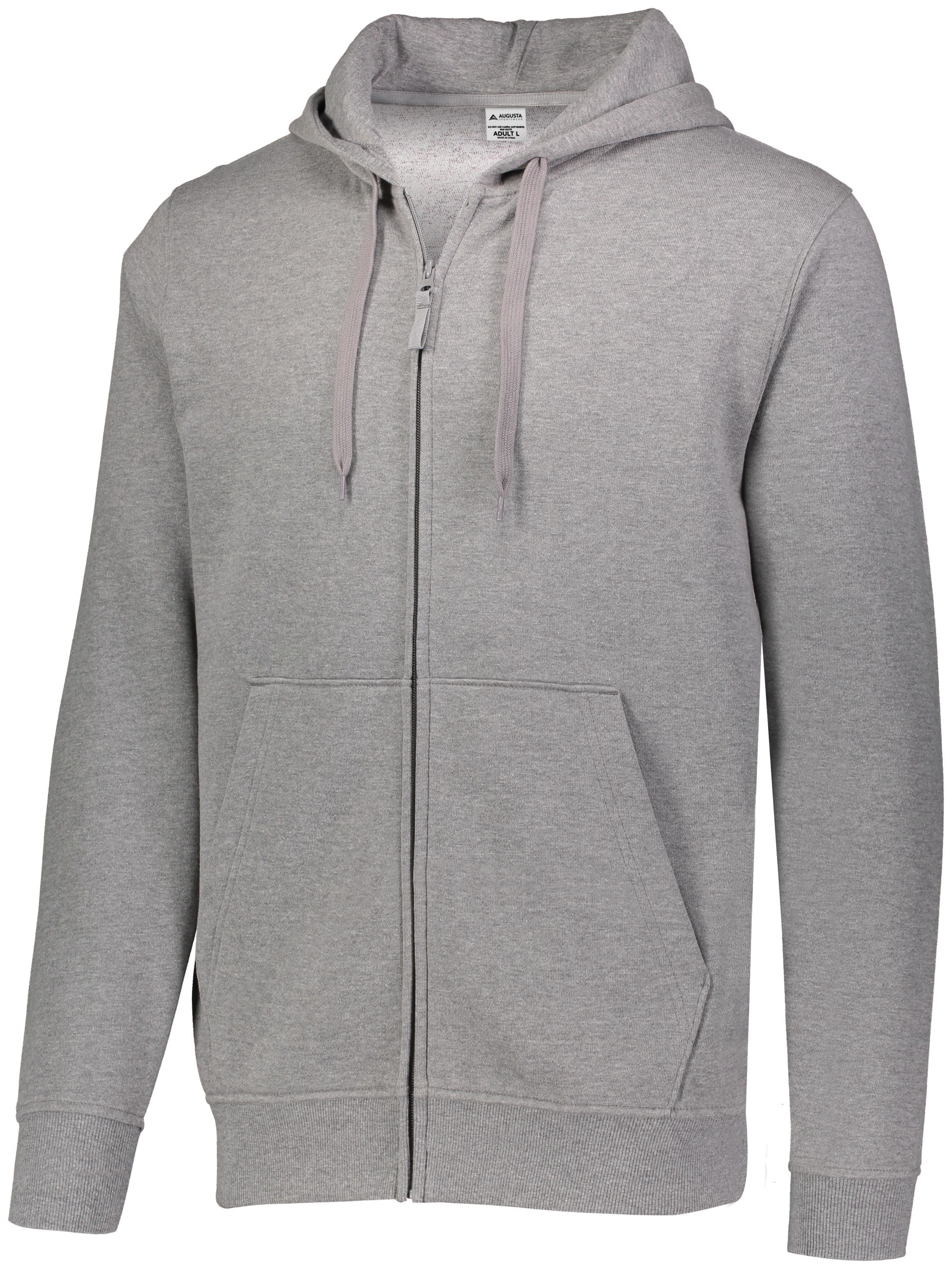 Augusta Sportswear 60/40 Fleece Full Zip Hoodie in Charcoal Heather  -Part of the Adult, Adult-Hoodie, Hoodies, Augusta-Products product lines at KanaleyCreations.com