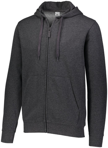 Augusta Sportswear 60/40 Fleece Full Zip Hoodie in Carbon Heather  -Part of the Adult, Adult-Hoodie, Hoodies, Augusta-Products product lines at KanaleyCreations.com
