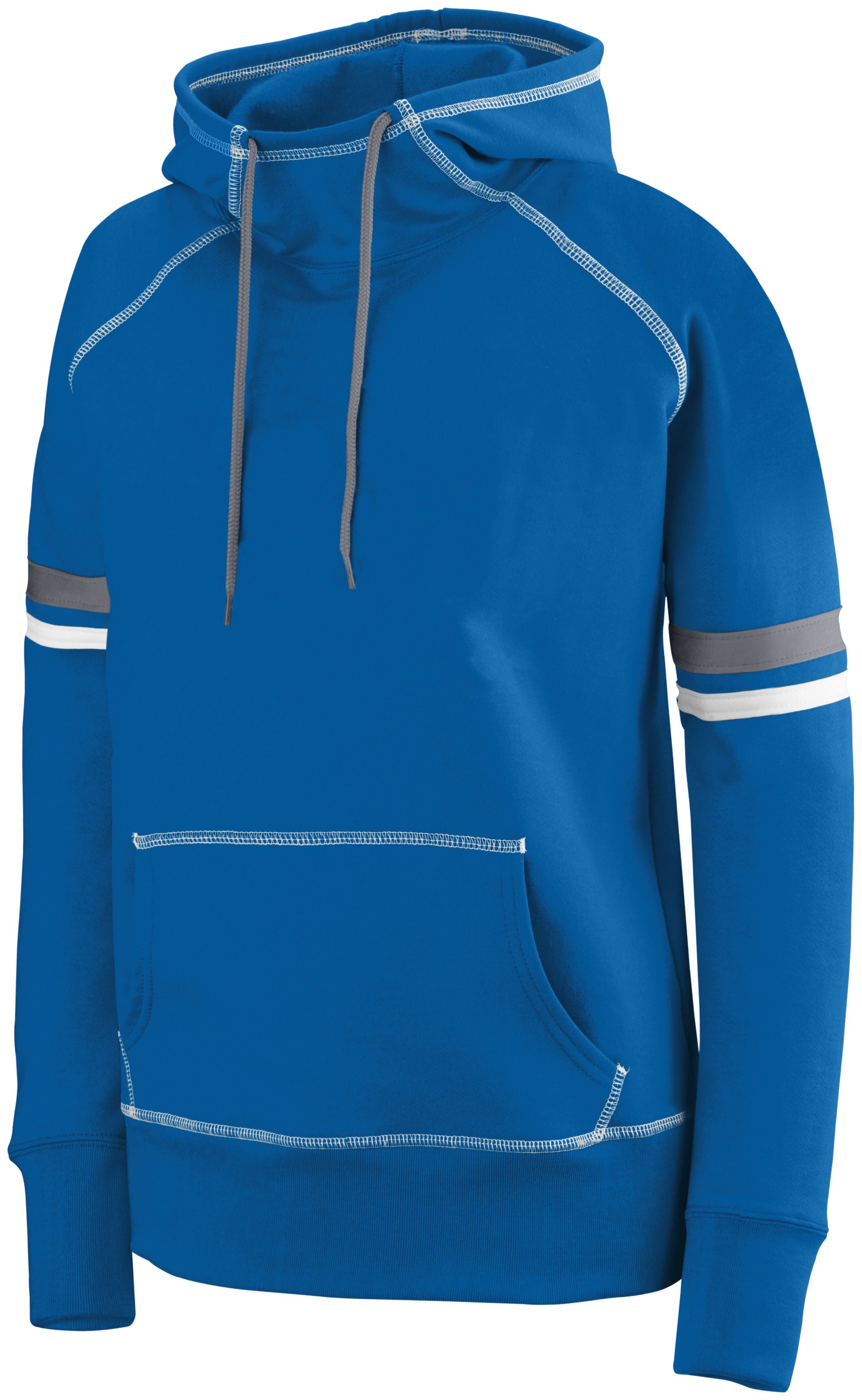 Augusta Sportswear Girls Spry Hoodie in Royal/White/Graphite  -Part of the Girls, Hoodies, Augusta-Products, Girls-Hoodie product lines at KanaleyCreations.com
