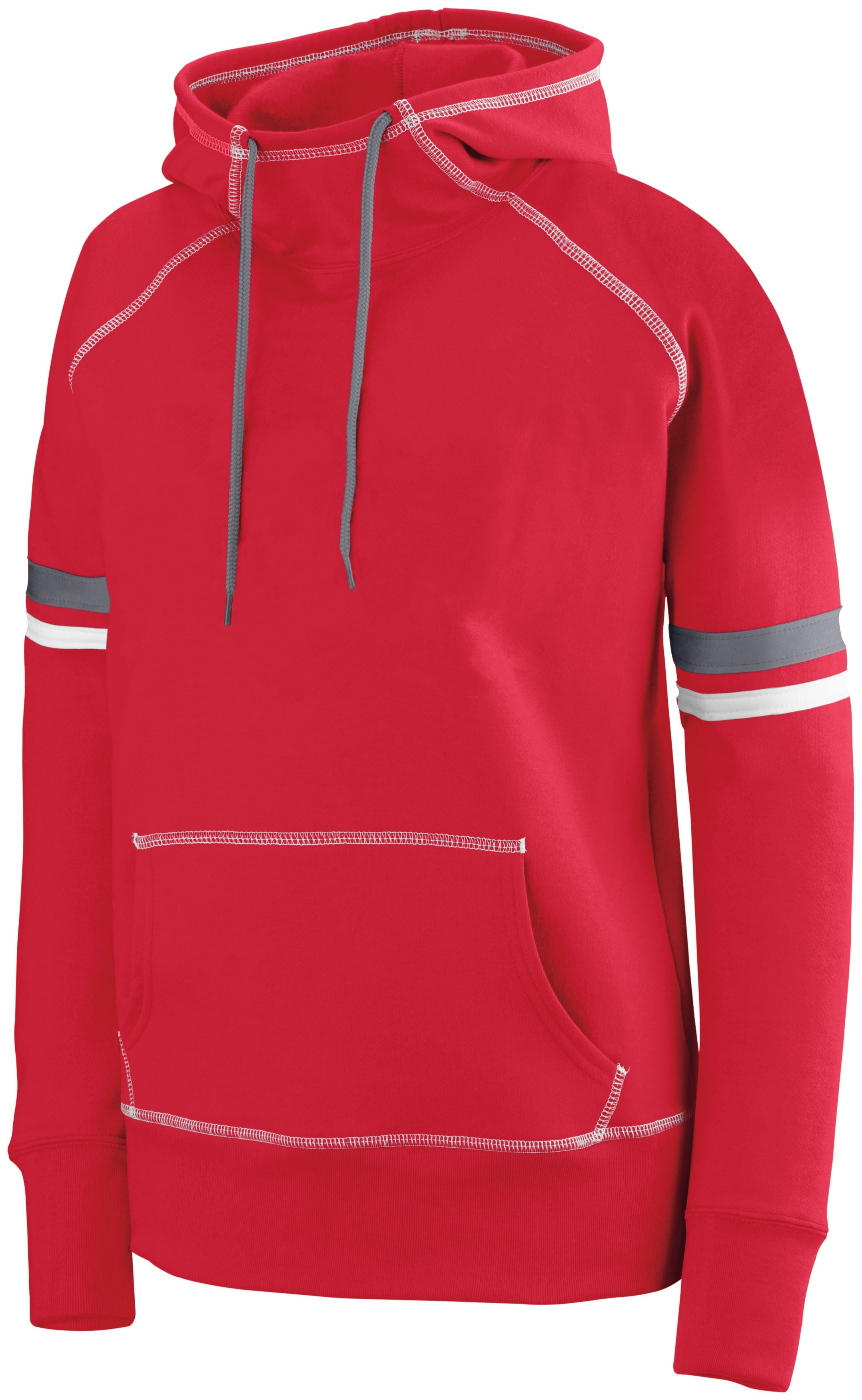 Augusta Sportswear Girls Spry Hoodie in Red/White/Graphite  -Part of the Girls, Hoodies, Augusta-Products, Girls-Hoodie product lines at KanaleyCreations.com