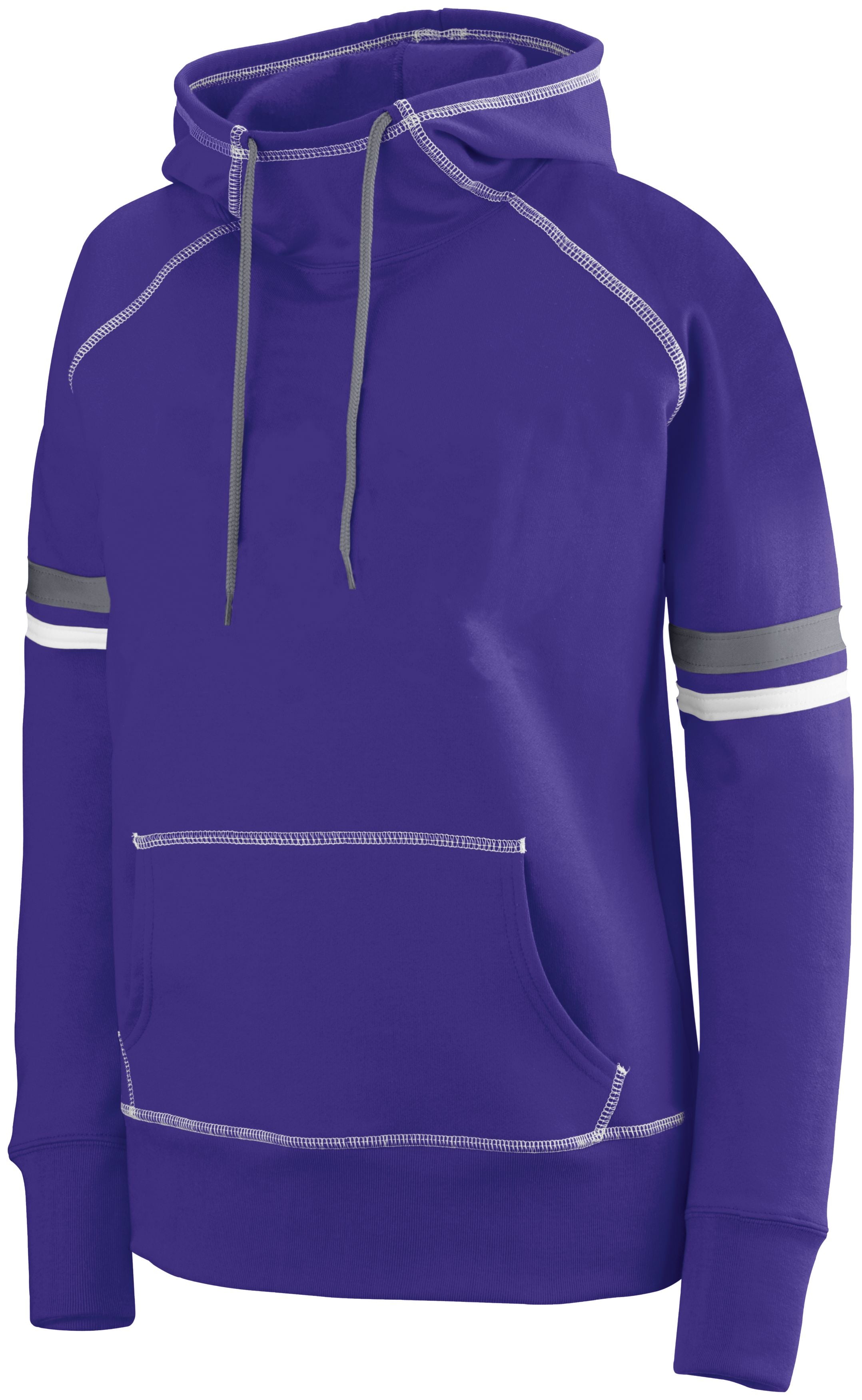 Augusta Sportswear Ladies Spry Hoodie in Purple/White/Graphite  -Part of the Ladies, Ladies-Hoodie, Hoodies, Augusta-Products product lines at KanaleyCreations.com