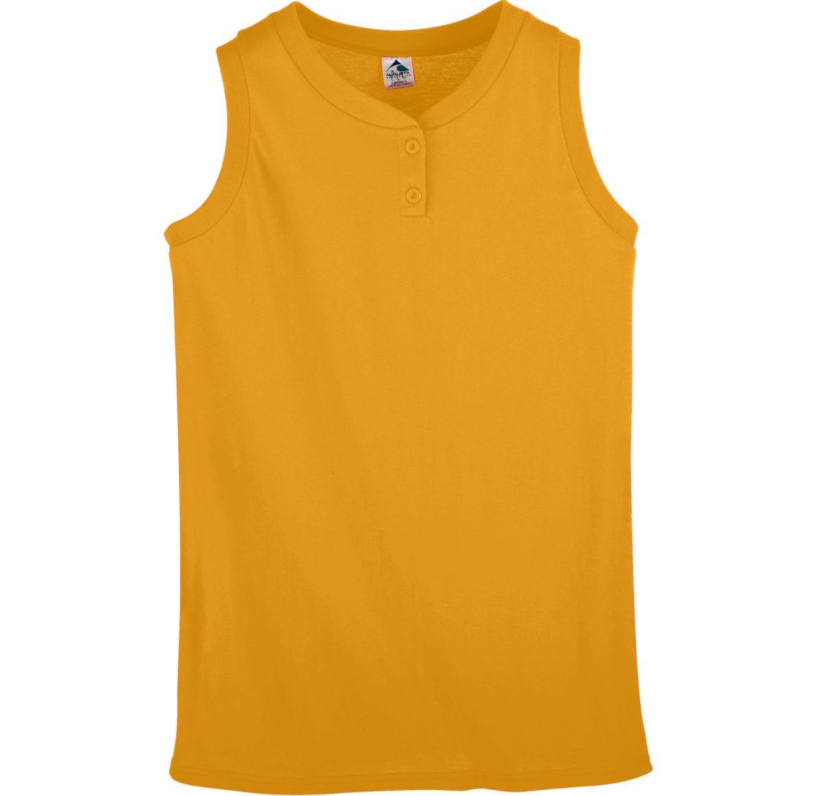 Augusta Sportswear Ladies Sleeveless Two Button Softball Jersey in Gold  -Part of the Ladies, Ladies-Jersey, Augusta-Products, Softball, Shirts product lines at KanaleyCreations.com