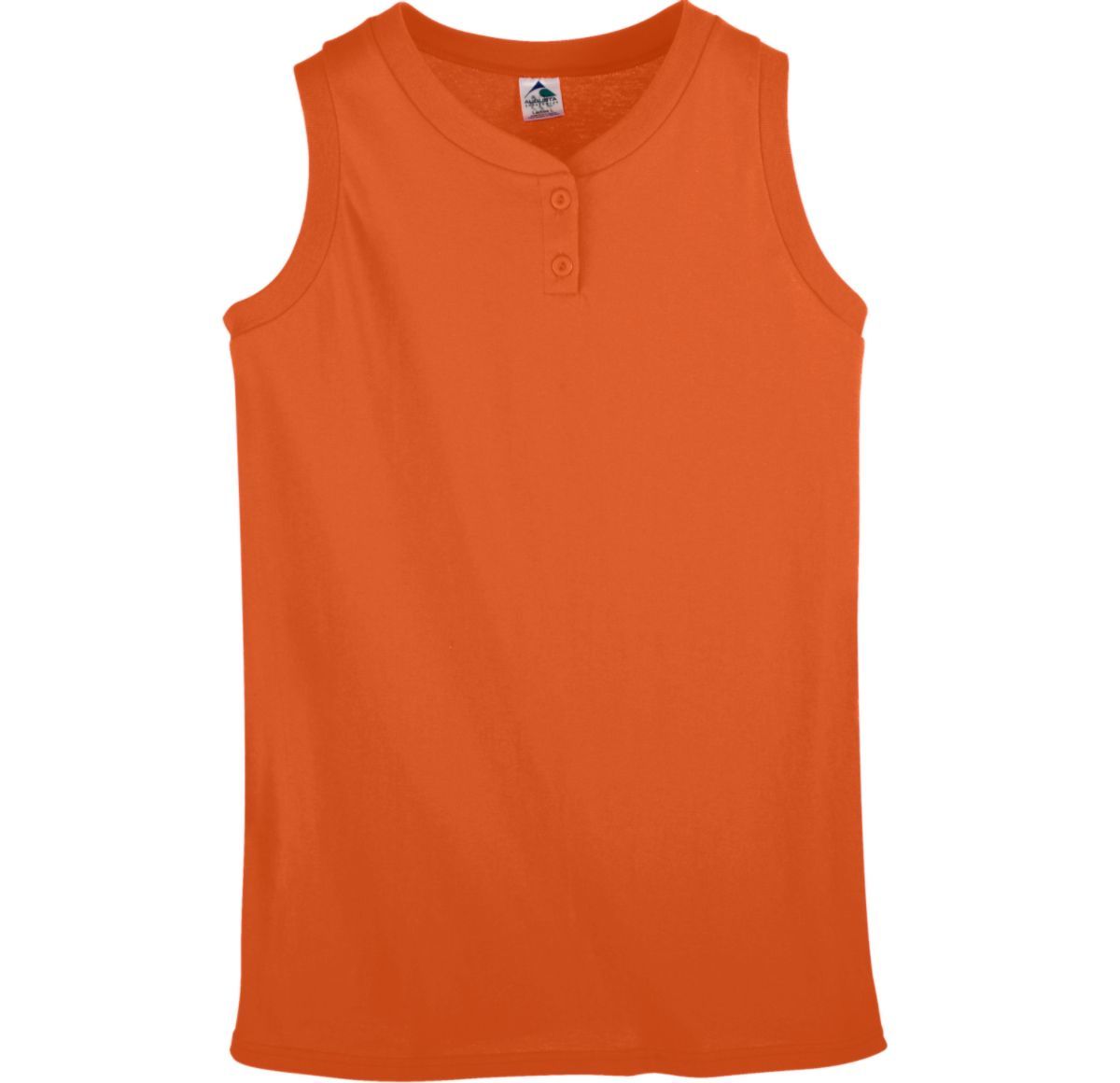 Augusta Sportswear Ladies Sleeveless Two Button Softball Jersey in Orange  -Part of the Ladies, Ladies-Jersey, Augusta-Products, Softball, Shirts product lines at KanaleyCreations.com