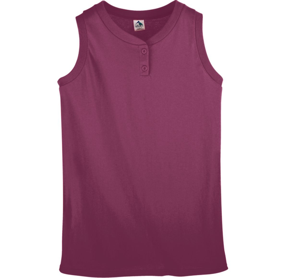 Augusta Sportswear Ladies Sleeveless Two Button Softball Jersey in Maroon  -Part of the Ladies, Ladies-Jersey, Augusta-Products, Softball, Shirts product lines at KanaleyCreations.com