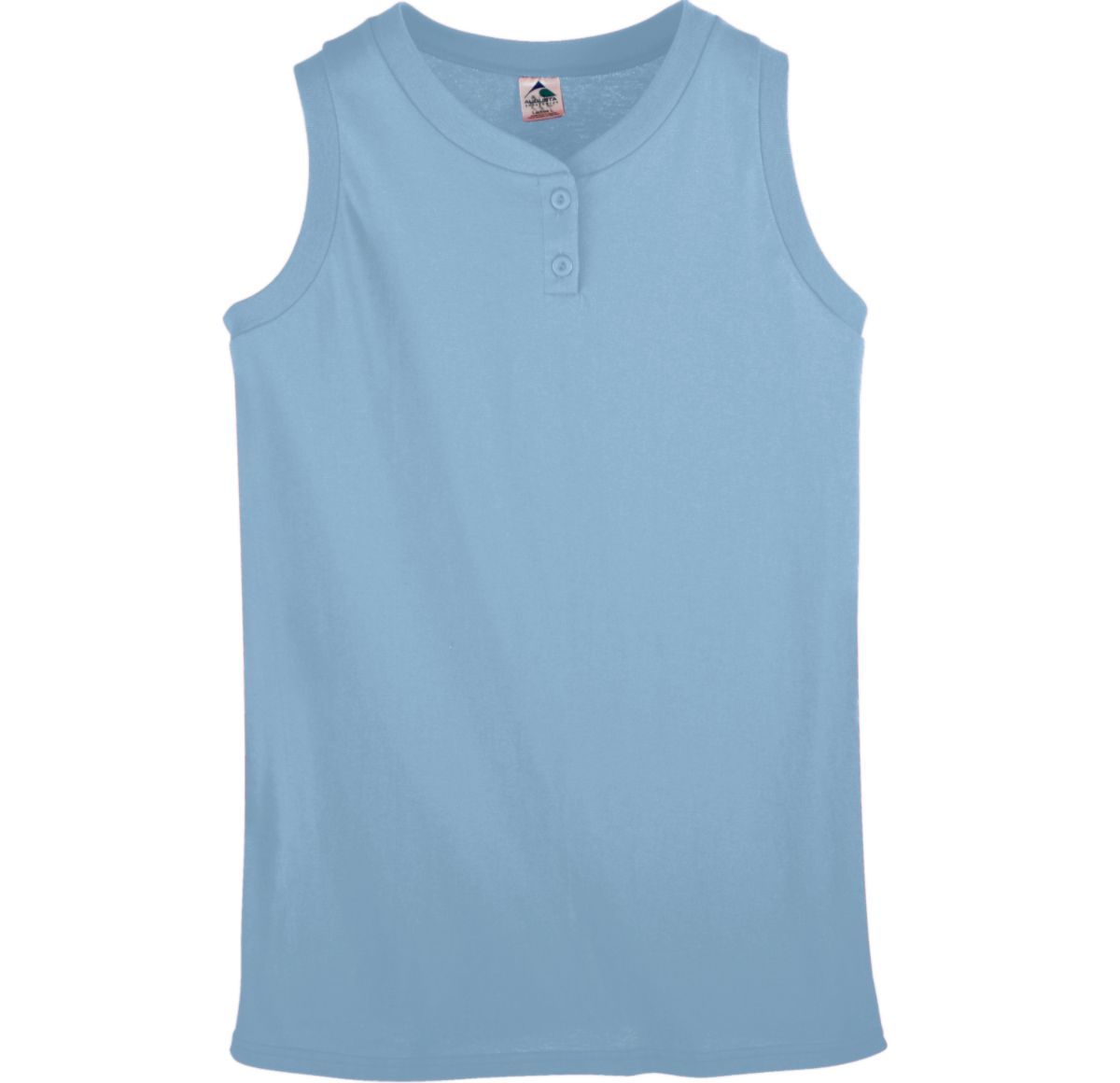 Augusta Sportswear Ladies Sleeveless Two Button Softball Jersey in Light Blue  -Part of the Ladies, Ladies-Jersey, Augusta-Products, Softball, Shirts product lines at KanaleyCreations.com