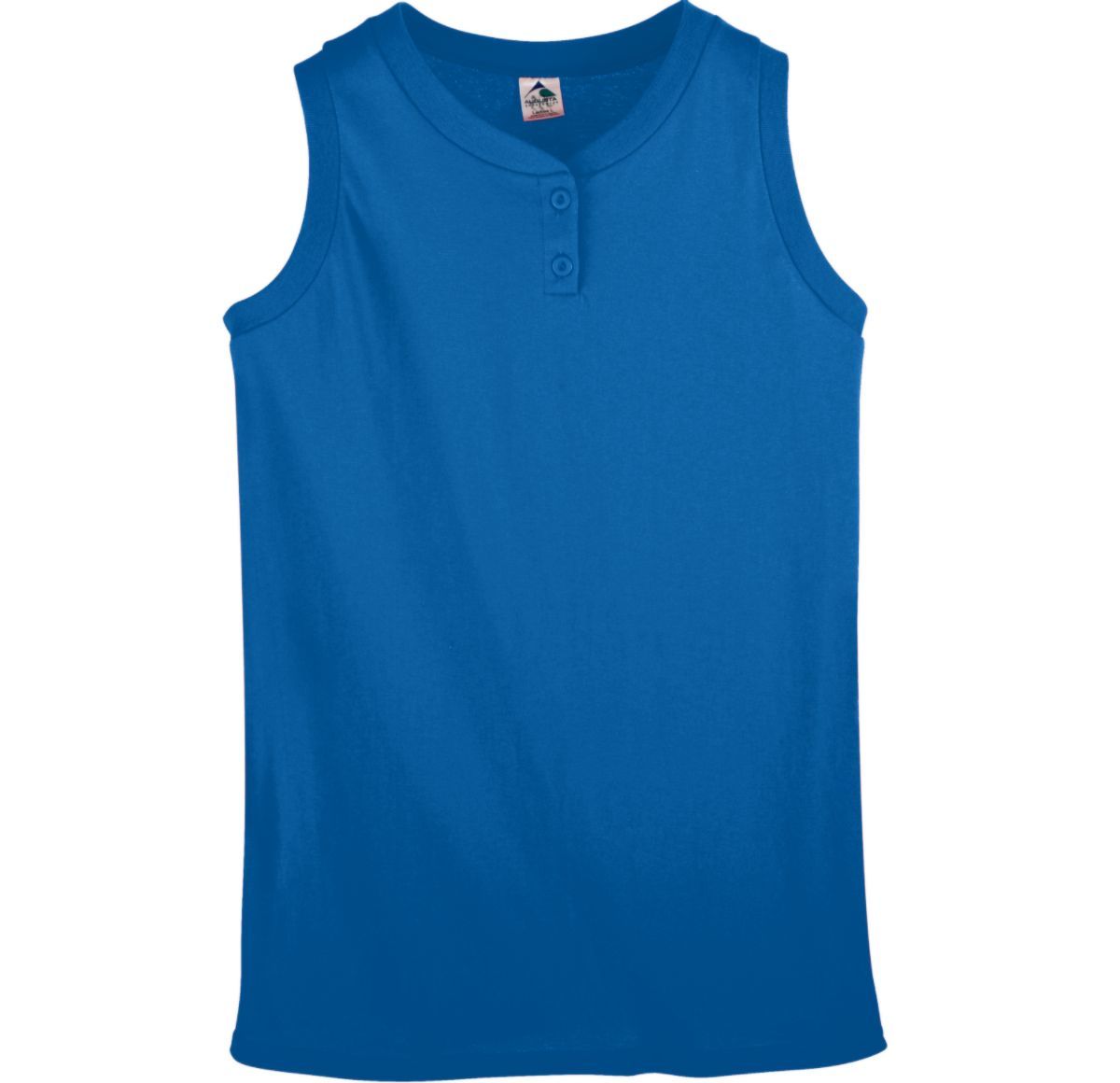 Augusta Sportswear Ladies Sleeveless Two Button Softball Jersey in Royal  -Part of the Ladies, Ladies-Jersey, Augusta-Products, Softball, Shirts product lines at KanaleyCreations.com