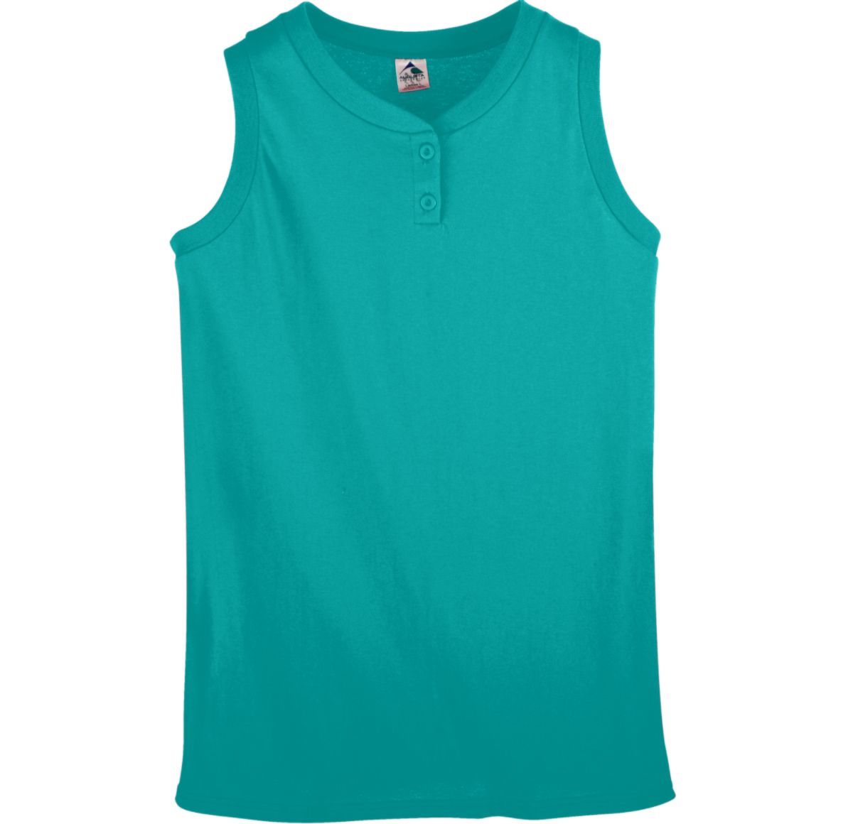 Augusta Sportswear Ladies Sleeveless Two Button Softball Jersey in Teal  -Part of the Ladies, Ladies-Jersey, Augusta-Products, Softball, Shirts product lines at KanaleyCreations.com
