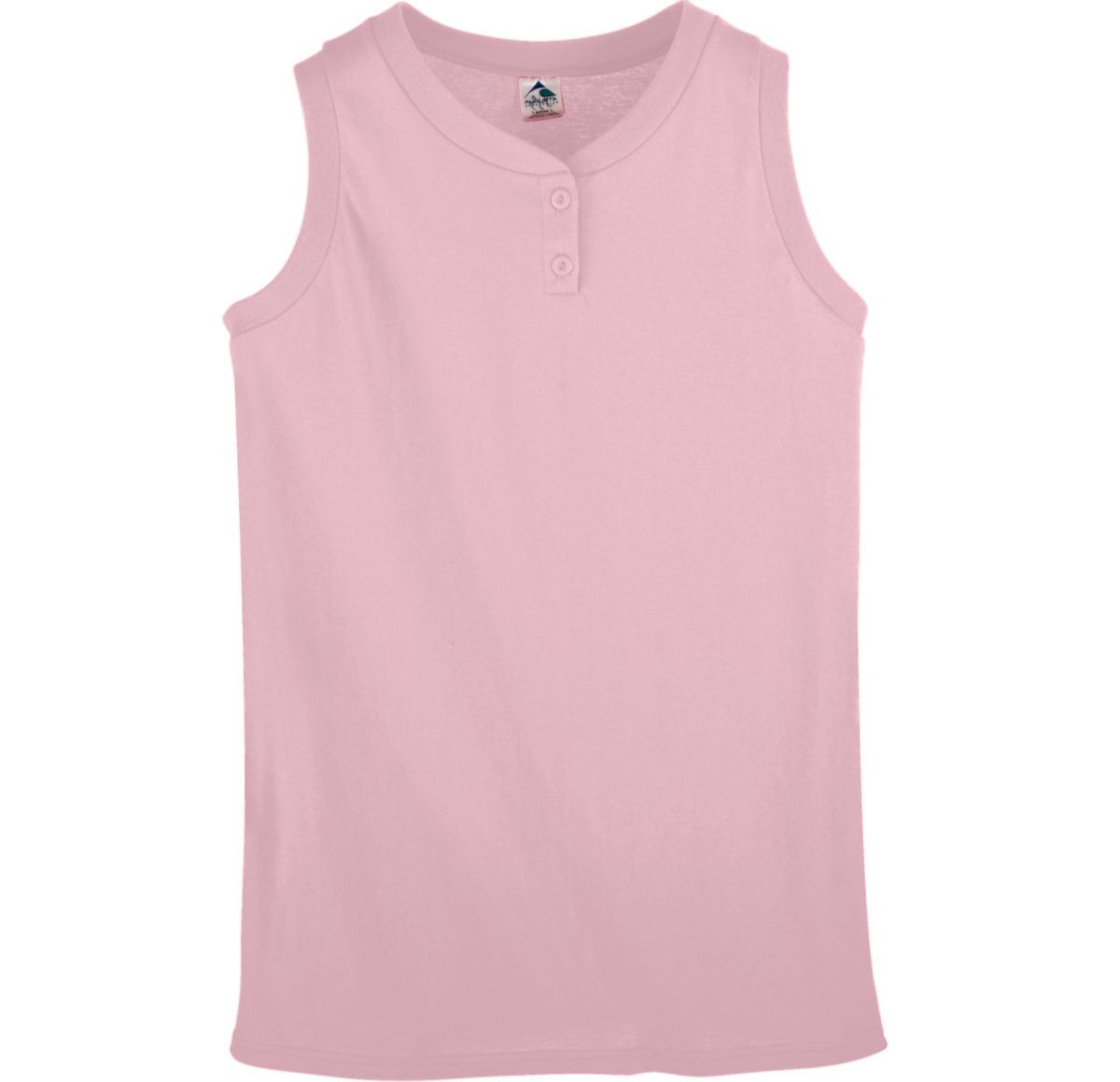 Augusta Sportswear Ladies Sleeveless Two Button Softball Jersey in Light Pink  -Part of the Ladies, Ladies-Jersey, Augusta-Products, Softball, Shirts product lines at KanaleyCreations.com