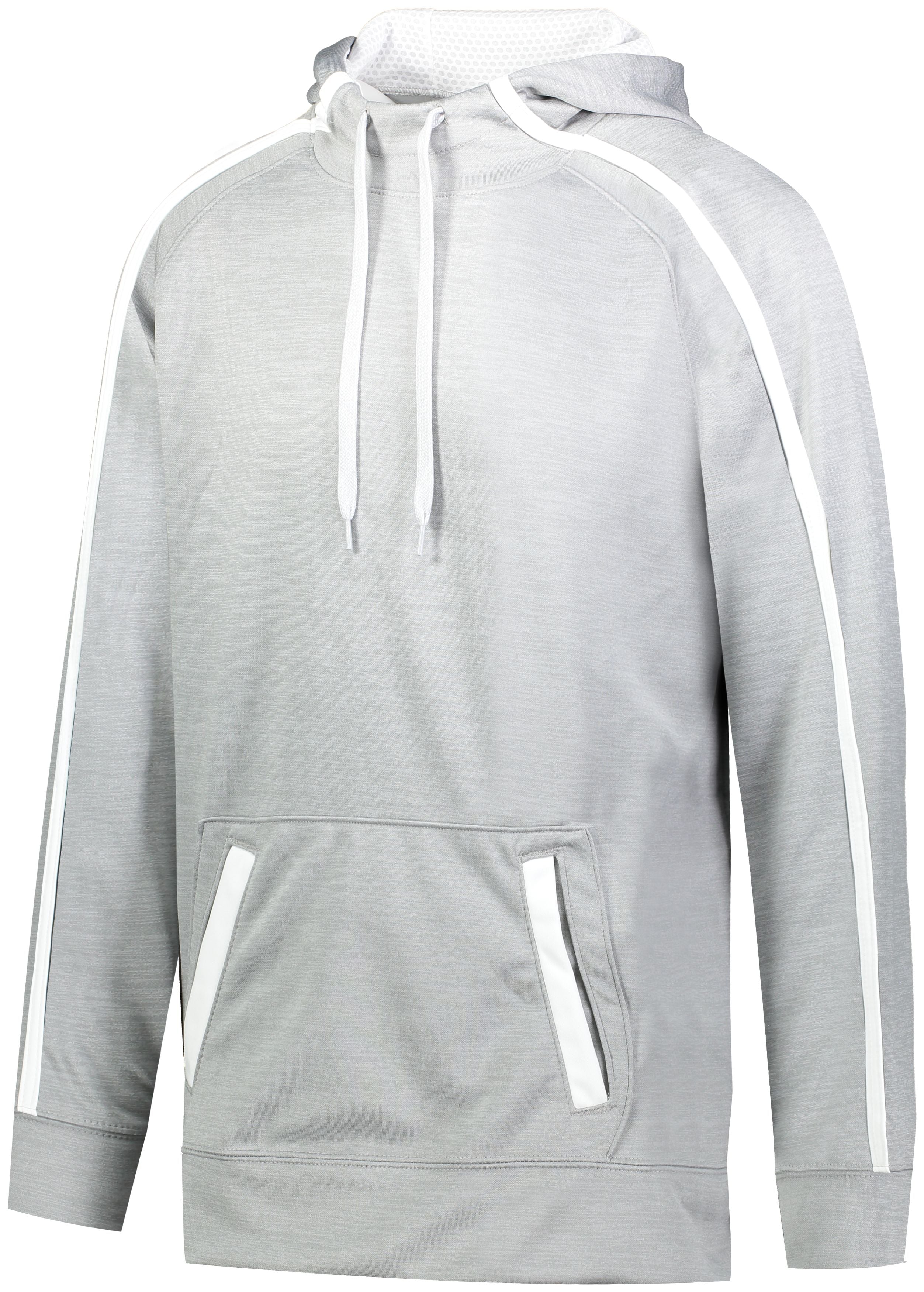Augusta Sportswear Stoked Tonal Heather Hoodie in Silver/White  -Part of the Adult, Augusta-Products, Shirts, Tonal-Fleece-Collection product lines at KanaleyCreations.com