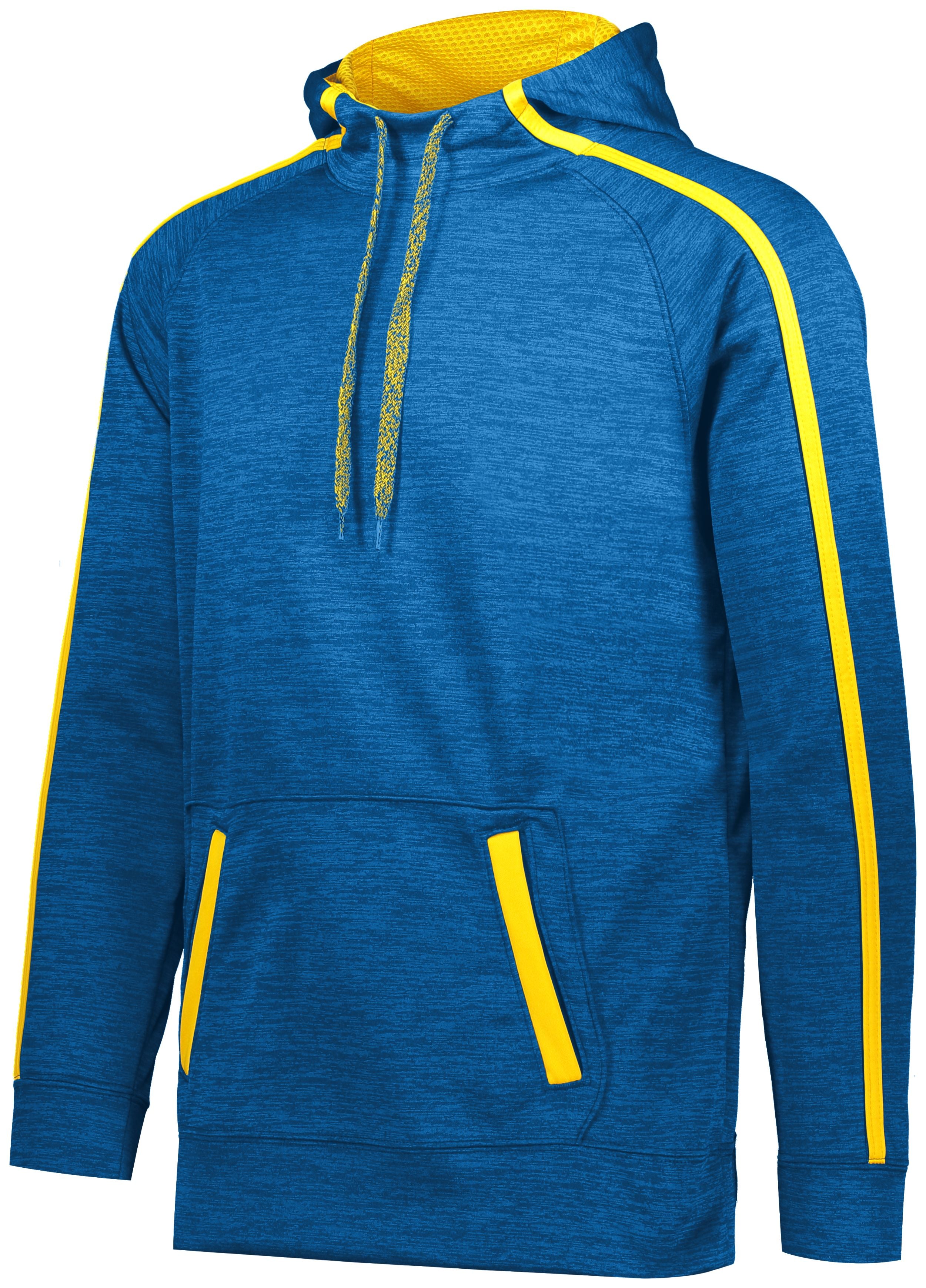 Augusta Sportswear Stoked Tonal Heather Hoodie in Royal/Gold  -Part of the Adult, Augusta-Products, Shirts, Tonal-Fleece-Collection product lines at KanaleyCreations.com