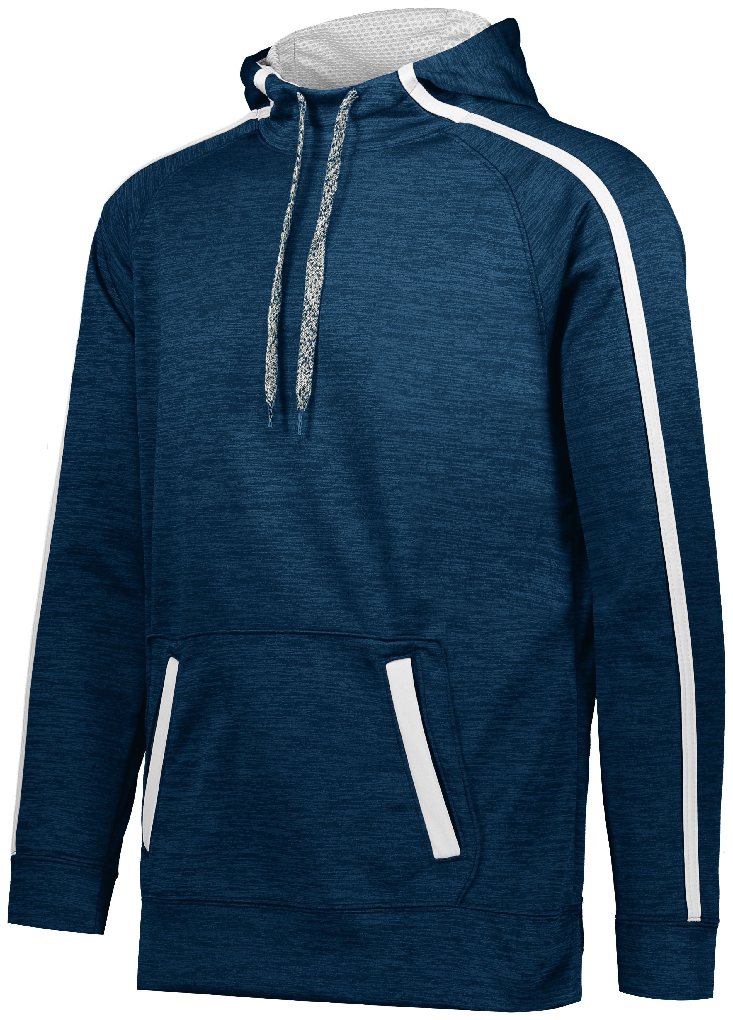 Augusta Sportswear Stoked Tonal Heather Hoodie in Navy/White  -Part of the Adult, Augusta-Products, Shirts, Tonal-Fleece-Collection product lines at KanaleyCreations.com