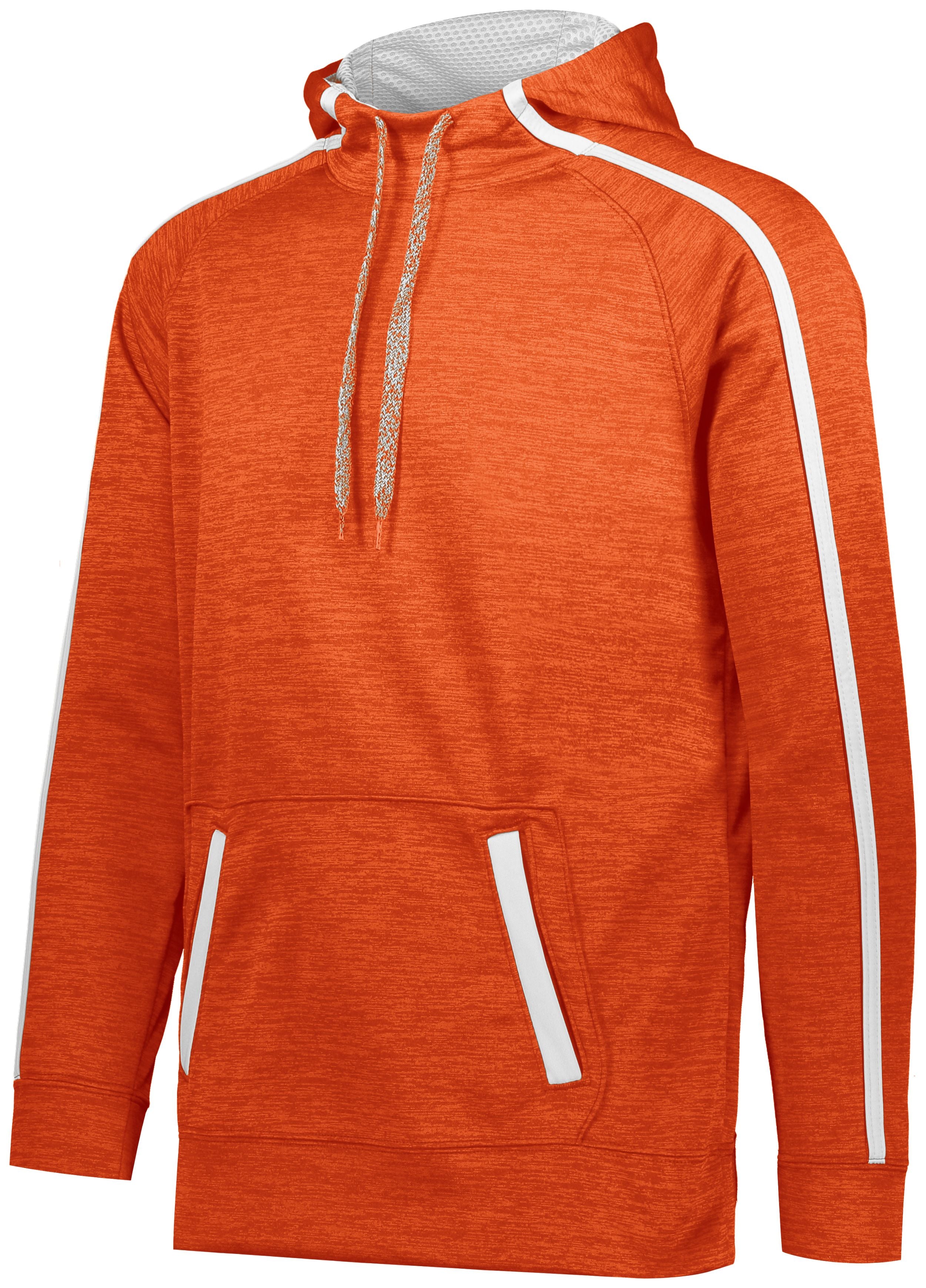 Augusta Sportswear Stoked Tonal Heather Hoodie in Orange/White  -Part of the Adult, Augusta-Products, Shirts, Tonal-Fleece-Collection product lines at KanaleyCreations.com