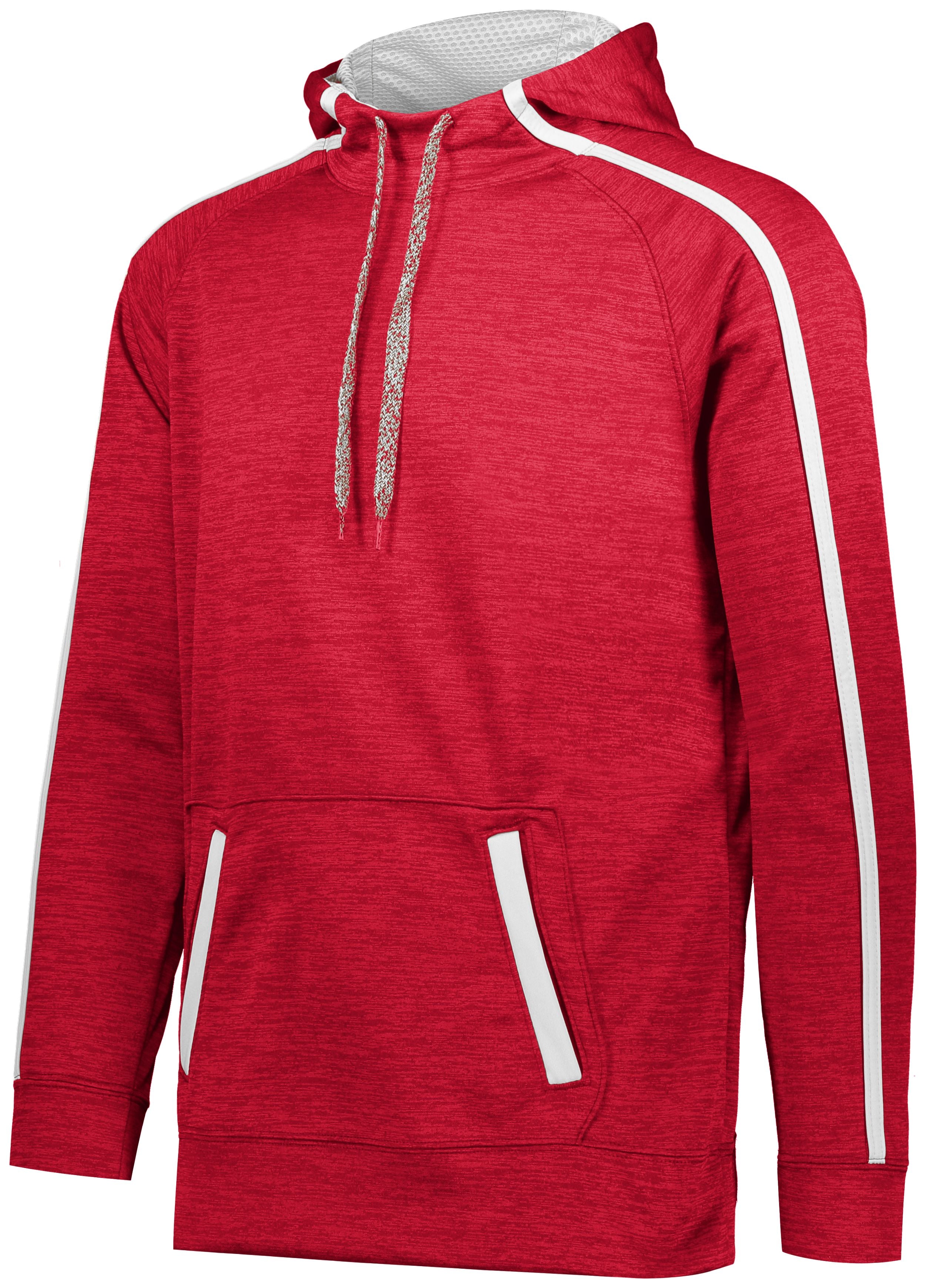 Augusta Sportswear Stoked Tonal Heather Hoodie in Red/White  -Part of the Adult, Augusta-Products, Shirts, Tonal-Fleece-Collection product lines at KanaleyCreations.com