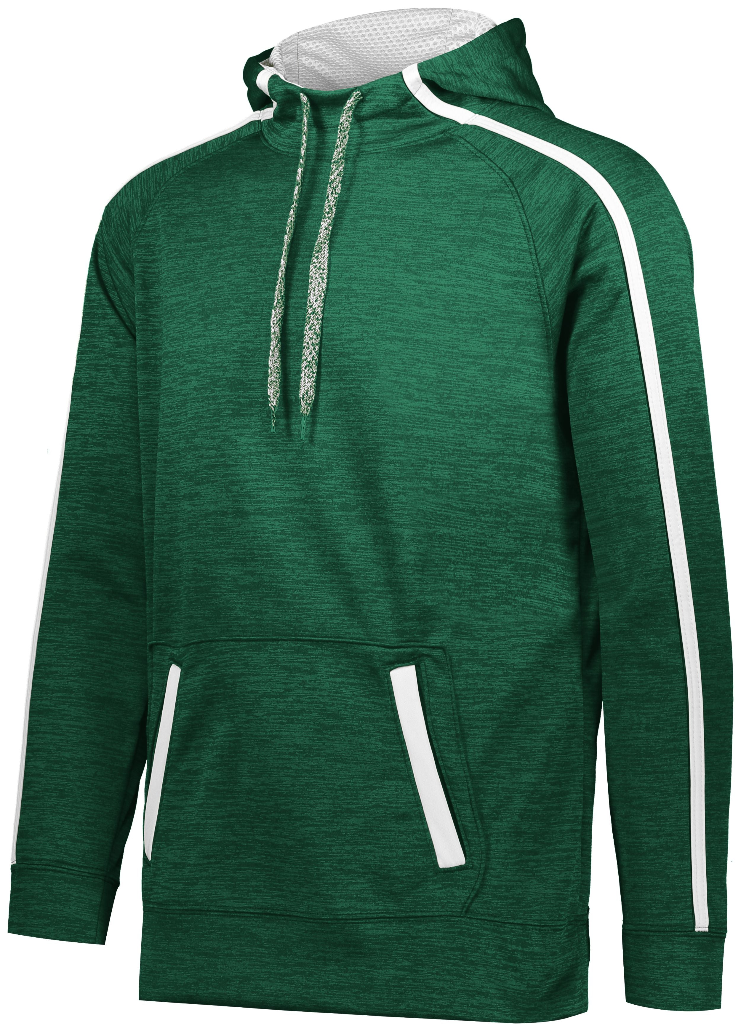 Augusta Sportswear Stoked Tonal Heather Hoodie in Dark Green/White  -Part of the Adult, Augusta-Products, Shirts, Tonal-Fleece-Collection product lines at KanaleyCreations.com