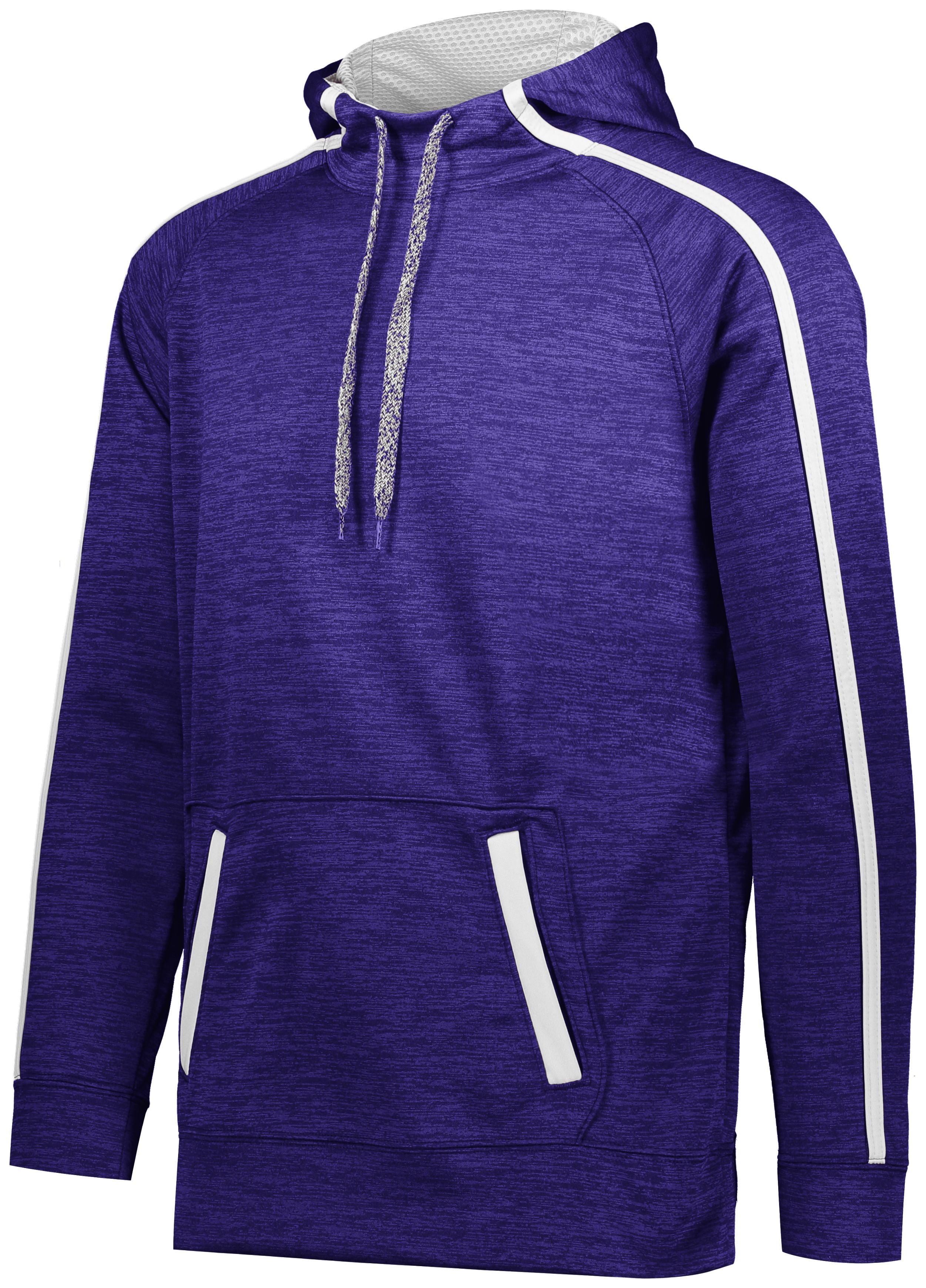Augusta Sportswear Stoked Tonal Heather Hoodie in Purple/White  -Part of the Adult, Augusta-Products, Shirts, Tonal-Fleece-Collection product lines at KanaleyCreations.com