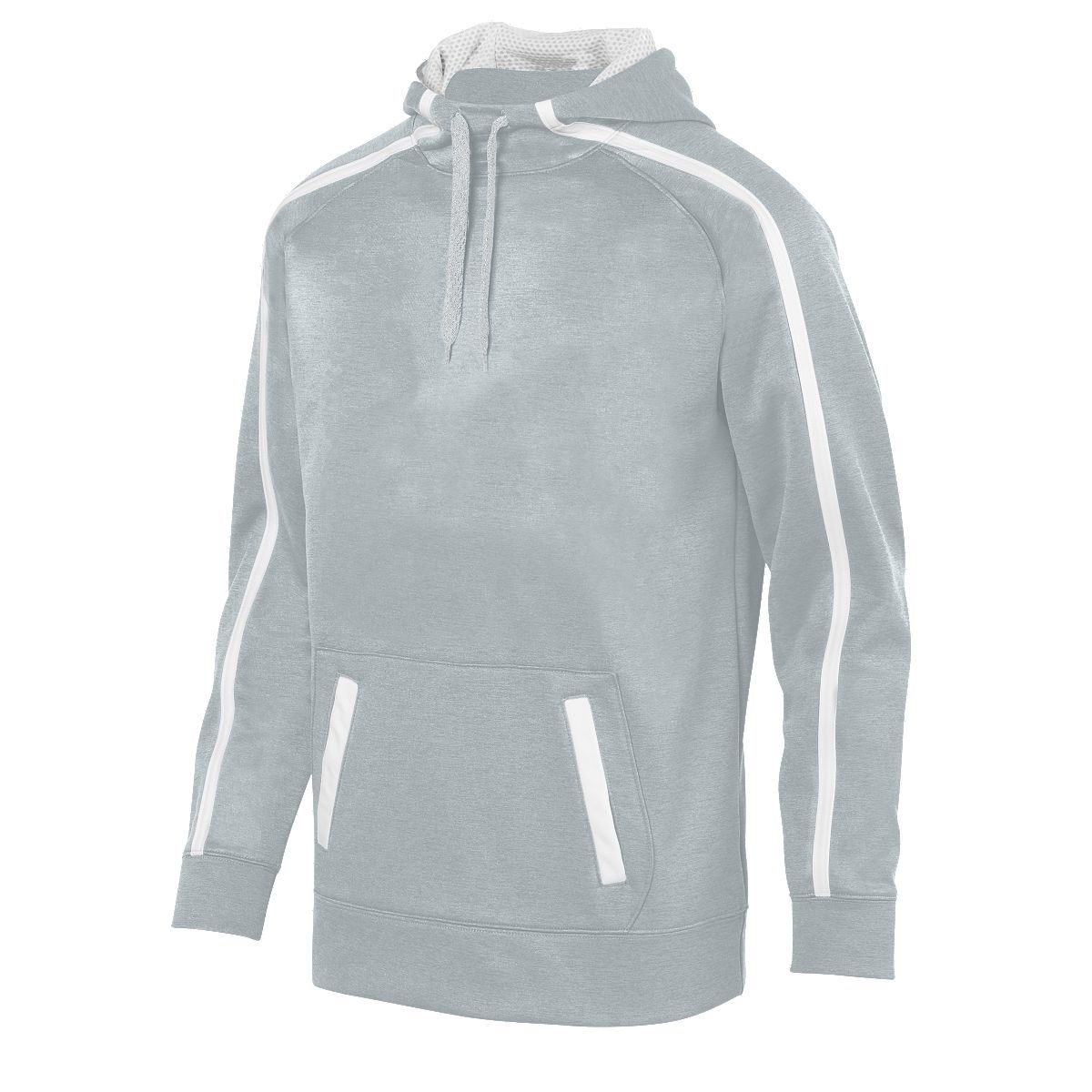 Augusta Sportswear Youth Stoked Tonal Heather Hoodie in Silver/White  -Part of the Youth, Augusta-Products, Shirts, Tonal-Fleece-Collection product lines at KanaleyCreations.com