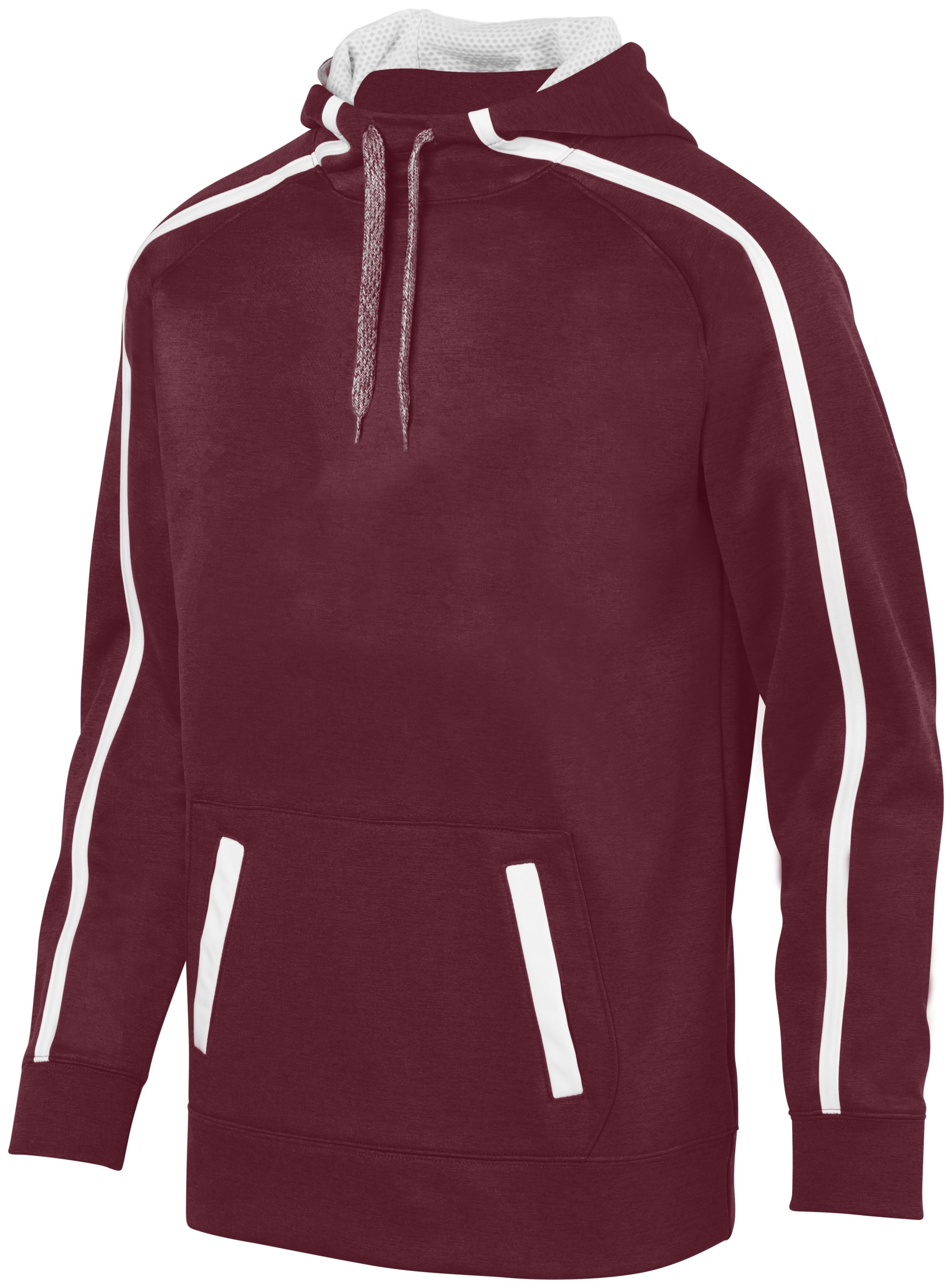 Augusta Sportswear Youth Stoked Tonal Heather Hoodie in Maroon/White  -Part of the Youth, Augusta-Products, Shirts, Tonal-Fleece-Collection product lines at KanaleyCreations.com