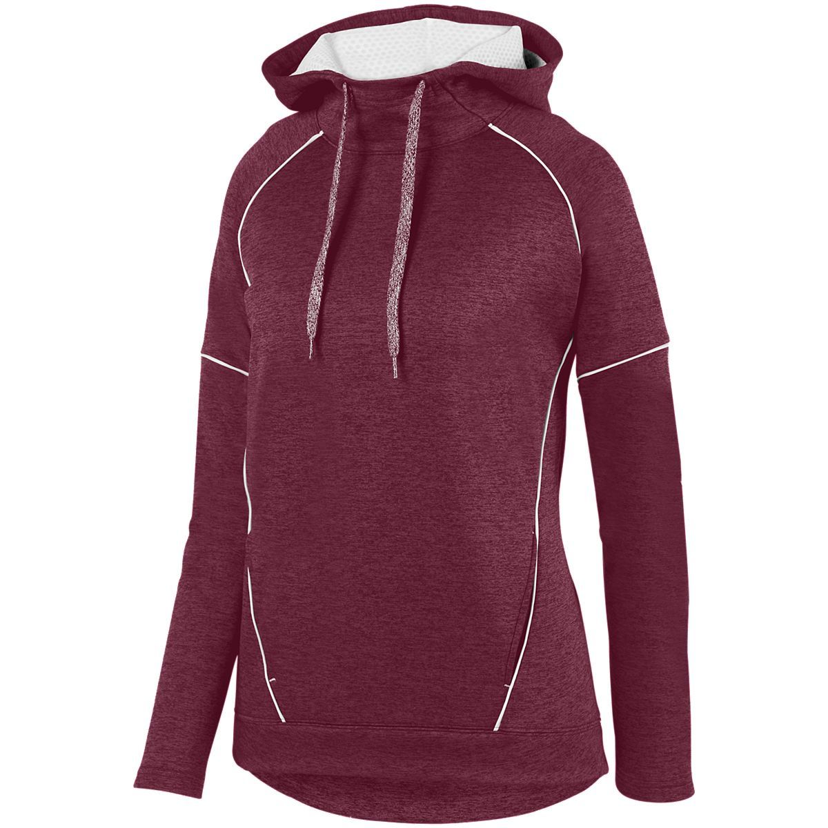 Augusta Sportswear Ladies Zoe Tonal Heather Hoodie in Maroon/White  -Part of the Ladies, Augusta-Products, Shirts, Tonal-Fleece-Collection product lines at KanaleyCreations.com
