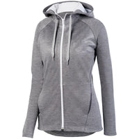 Augusta Sportswear Ladies Zoe Tonal Heather Full Zip Hoodie in Graphite/White  -Part of the Ladies, Augusta-Products, Shirts, Tonal-Fleece-Collection product lines at KanaleyCreations.com