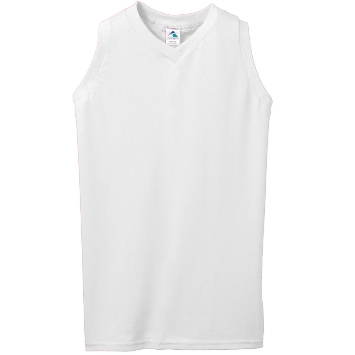 Augusta Sportswear Ladies Sleeveless V-Neck Poly/Cotton Jersey in White  -Part of the Ladies, Ladies-Jersey, Augusta-Products, Tennis, Shirts product lines at KanaleyCreations.com