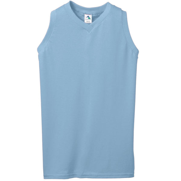 Augusta Sportswear Ladies Sleeveless V-Neck Poly/Cotton Jersey in Light Blue  -Part of the Ladies, Ladies-Jersey, Augusta-Products, Tennis, Shirts product lines at KanaleyCreations.com