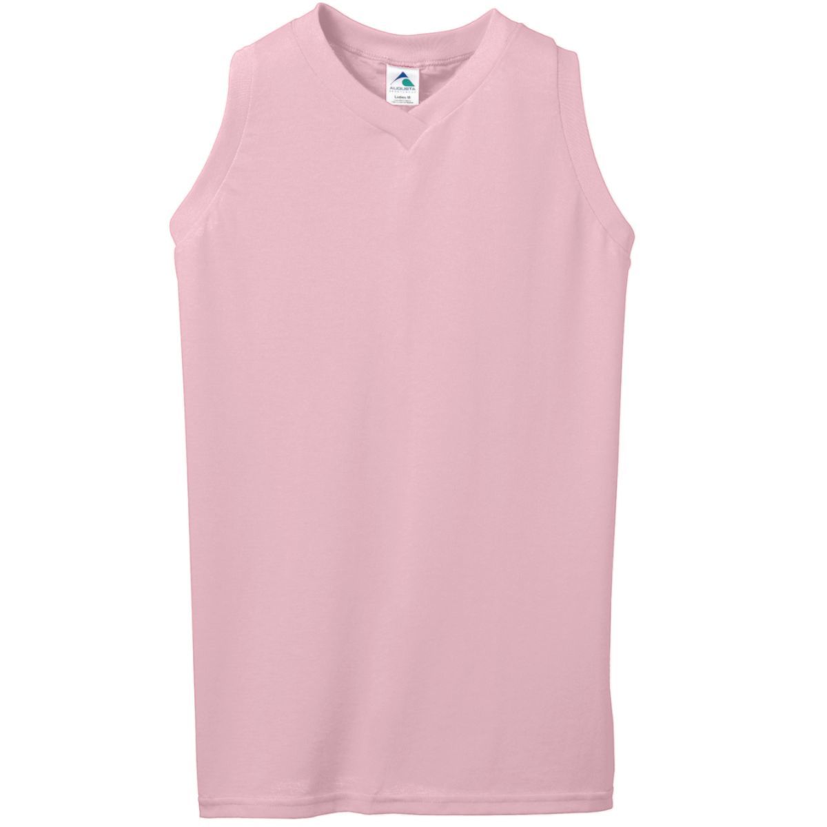 Augusta Sportswear Ladies Sleeveless V-Neck Poly/Cotton Jersey in Light Pink  -Part of the Ladies, Ladies-Jersey, Augusta-Products, Tennis, Shirts product lines at KanaleyCreations.com
