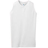 Augusta Sportswear Girls Sleeveless V-Neck Poly/Cotton Jersey in White  -Part of the Girls, Augusta-Products, Tennis, Girls-Jersey, Shirts product lines at KanaleyCreations.com