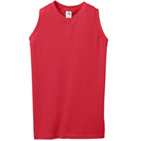 Augusta Sportswear Girls Sleeveless V-Neck Poly/Cotton Jersey in Red  -Part of the Girls, Augusta-Products, Tennis, Girls-Jersey, Shirts product lines at KanaleyCreations.com