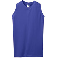 Augusta Sportswear Girls Sleeveless V-Neck Poly/Cotton Jersey in Purple  -Part of the Girls, Augusta-Products, Tennis, Girls-Jersey, Shirts product lines at KanaleyCreations.com