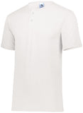 Augusta Sportswear Two-Button Baseball Jersey in White  -Part of the Adult, Adult-Jersey, Augusta-Products, Baseball, Shirts, All-Sports, All-Sports-1 product lines at KanaleyCreations.com