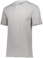 Augusta Sportswear Youth Two-Button Baseball Jersey in Silver Grey  -Part of the Youth, Youth-Jersey, Augusta-Products, Baseball, Shirts, All-Sports, All-Sports-1 product lines at KanaleyCreations.com