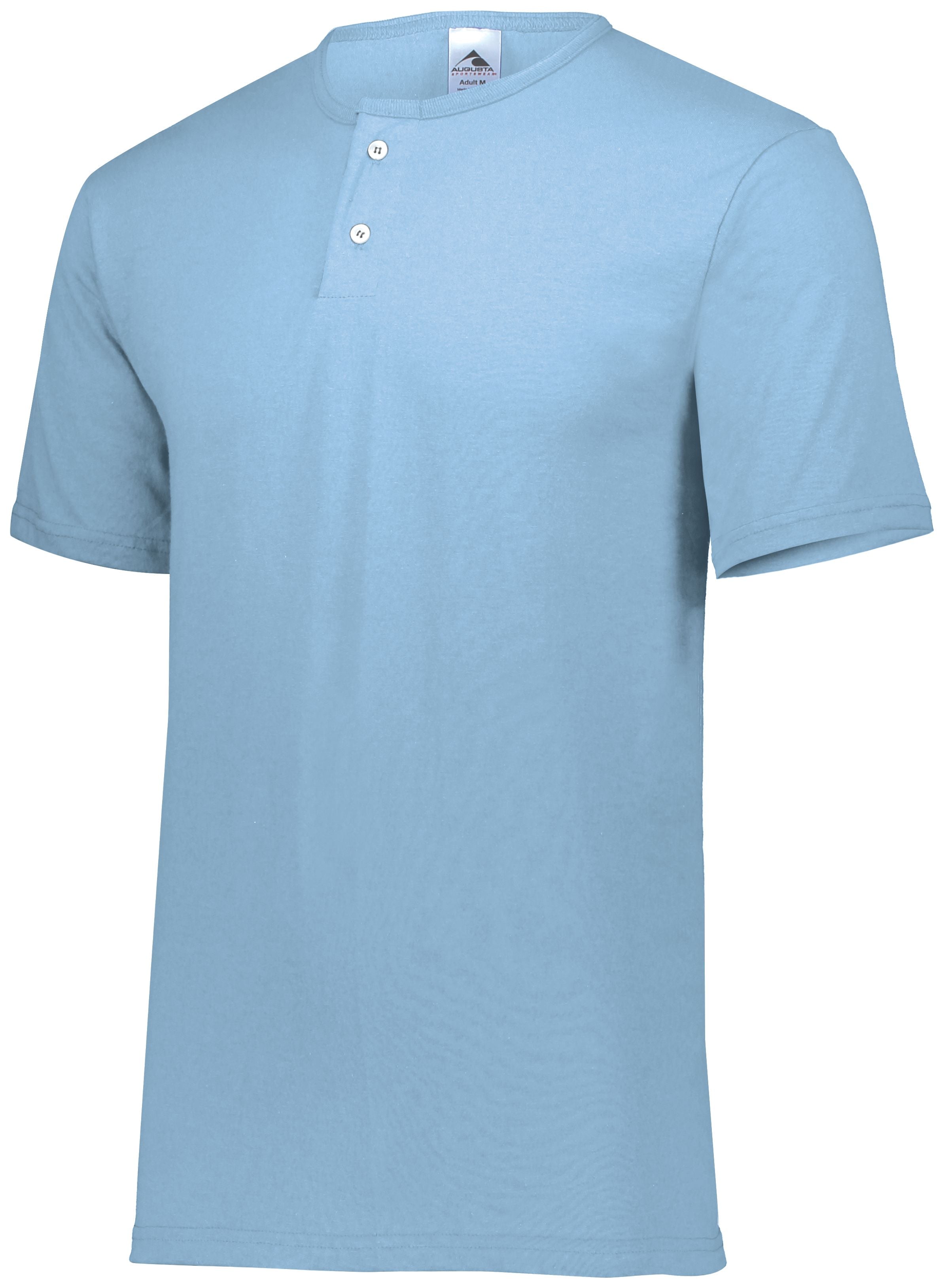 Augusta Sportswear Youth Two-Button Baseball Jersey in Light Blue  -Part of the Youth, Youth-Jersey, Augusta-Products, Baseball, Shirts, All-Sports, All-Sports-1 product lines at KanaleyCreations.com