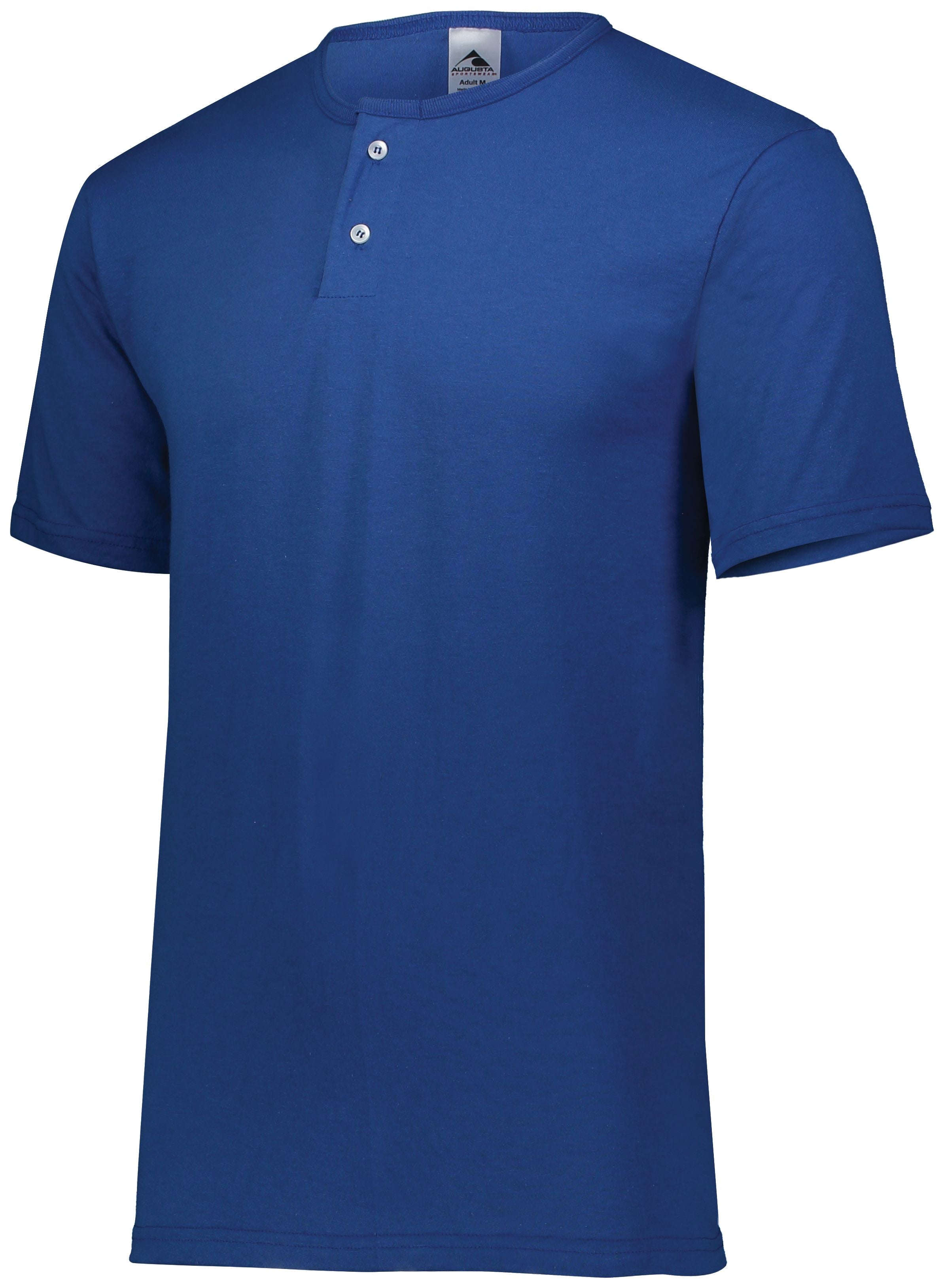 Augusta Sportswear Two-Button Baseball Jersey in Royal  -Part of the Adult, Adult-Jersey, Augusta-Products, Baseball, Shirts, All-Sports, All-Sports-1 product lines at KanaleyCreations.com